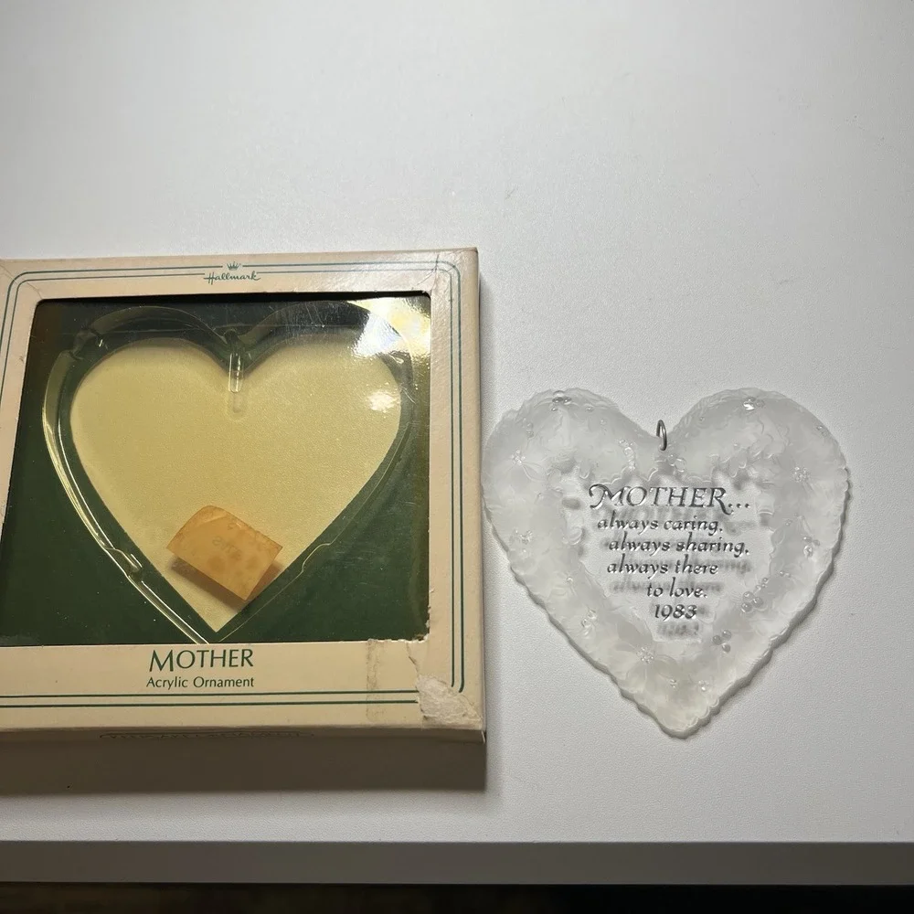 1981 Hallmark Holiday‎ Highlights Acrylic Christmas Ornament The Gift of Love